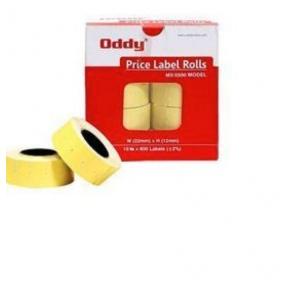 Oddy Price Lable Rolls Yellow Plain Pack of 10 Rolls, PLR - Y 600